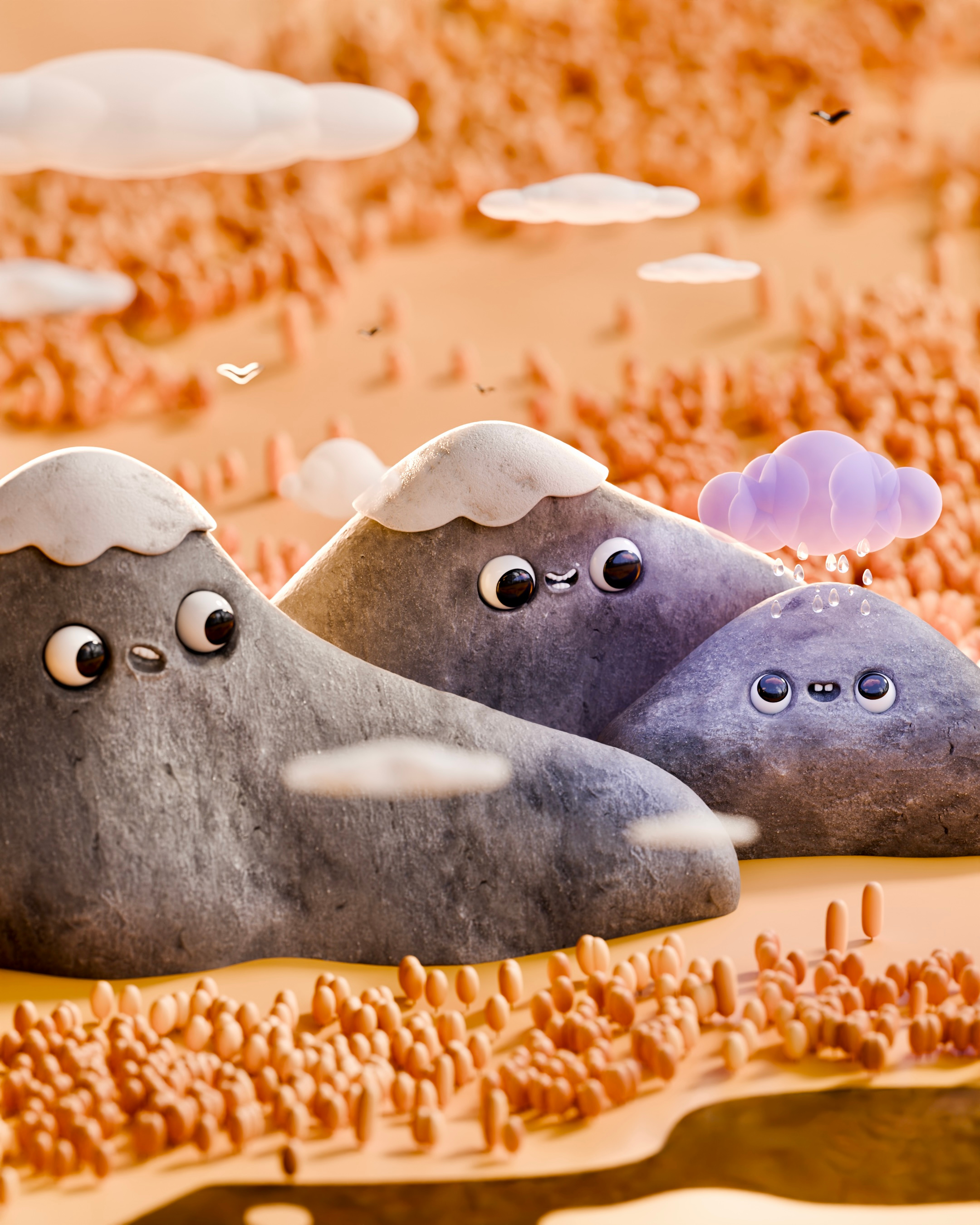 It's okay to feel the rain, you're not alone 3d 3dart blender blender3d cycles design illustration