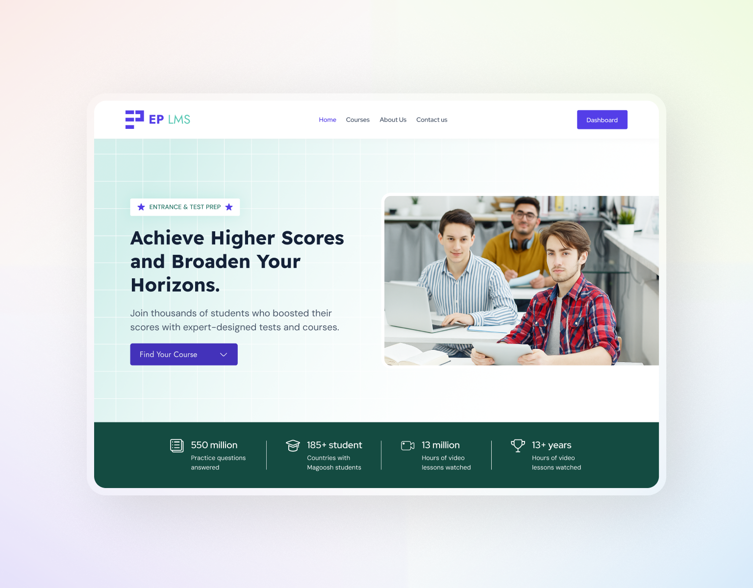 Modern LMS Website Landing Page — Clean, Student-Focused UI cleanui dashboardui edtech educationplatform figma interface design learningmanagementsystem lms minimaldesign modernui productdesign responsiveui saasdesign uidesign uiuxdesign userexperience uxcase study uxdesign webappdesign webdesign