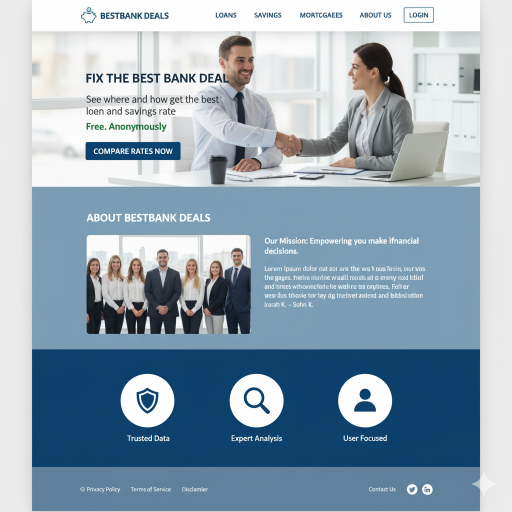 Example of Financial Rate Comparison Landing Page 