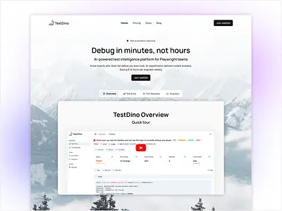 Testing Automation Website – Minimal & Futuristic UI Design ui