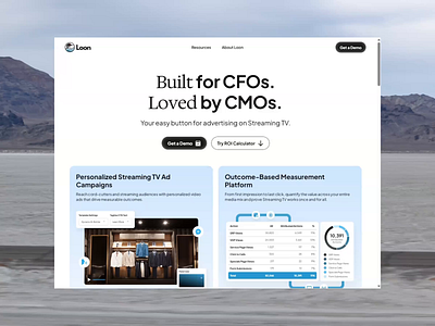Loon Advertising Website Design + Development in Framer advertising animation b2b b2c branding designsystem figma framer graphic design minimal motion graphics prototyping responsive roi saas typography ui uiux ux webdesign