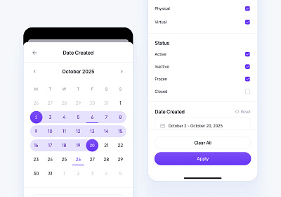 Mobile filters app design filter fintech ios mobile ui ux