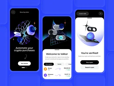 Crypto Mobile App branding card daily ui design graphic design ideas illustration logo mob ui vector