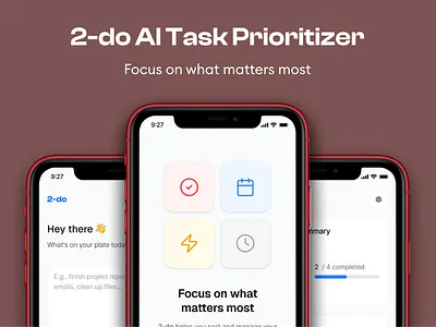 2-do AI Task Prioritizer ai app design product design task management task manager uiux
