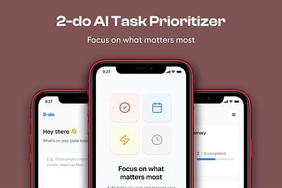 2-do AI Task Prioritizer ai app design product design task management task manager uiux