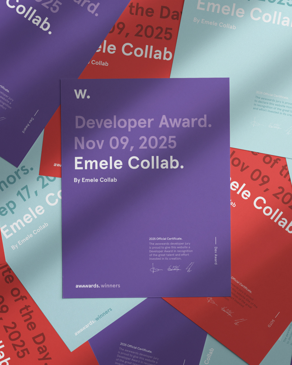 Emele Collab on Awwwards! brand brand identity branding design graphic design web design web development