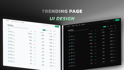 Trading Trending Page UI Design - Day 69 of #DailyUI dailyui dark mode dark ui design design of page figma modern design page design react trading trading page trading ui trending page trending page design ui ui design ui ux ui ux design web design
