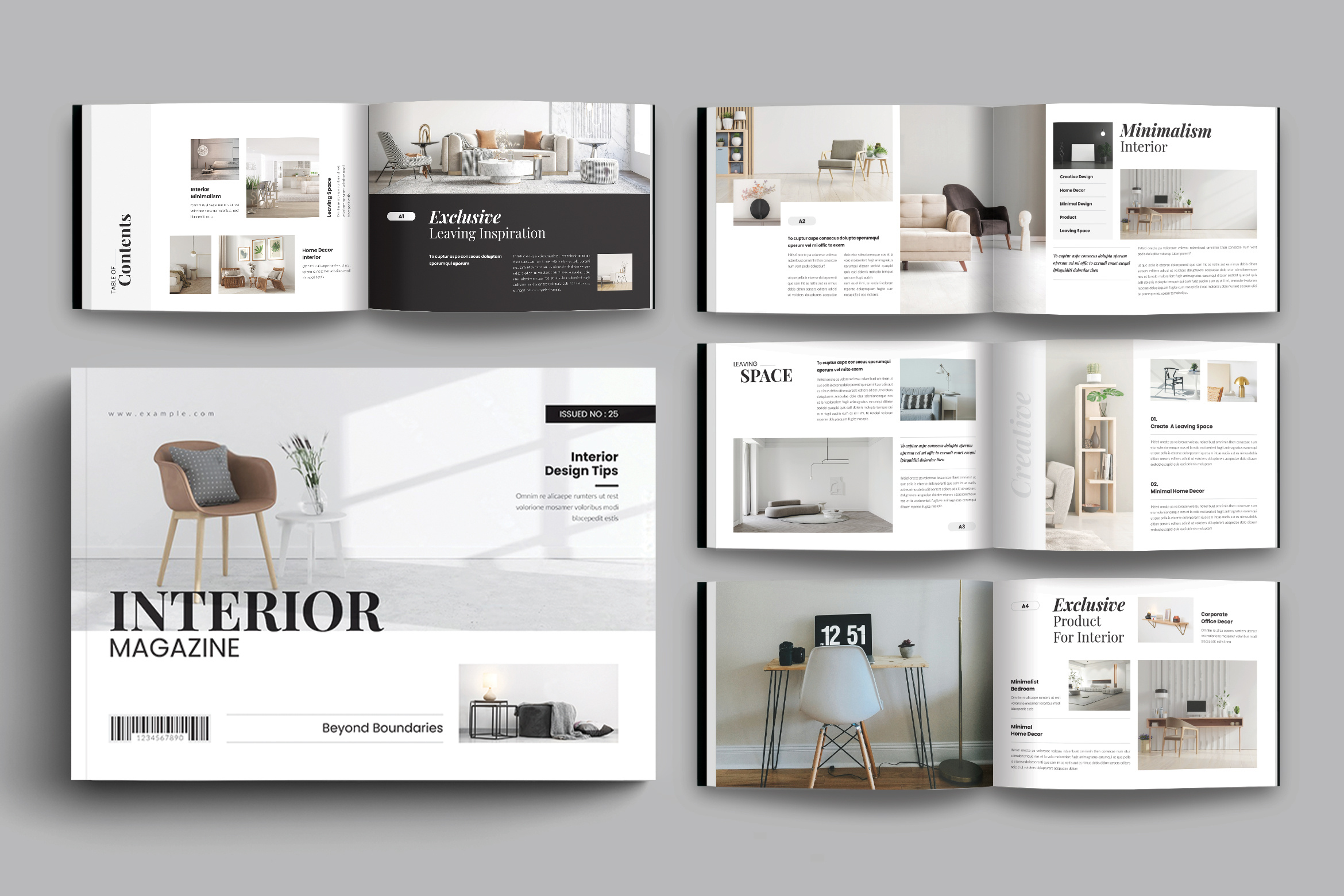 Interior Design Magazine Template Landscape agency app architecture brand identity branding brochure business corporate design graphic design illustration interior logo minimal modern motion graphics print ui