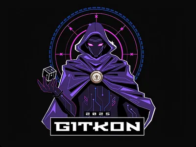 GitKon graphics animation branding design git graphic design logo motion graphics tech wizard