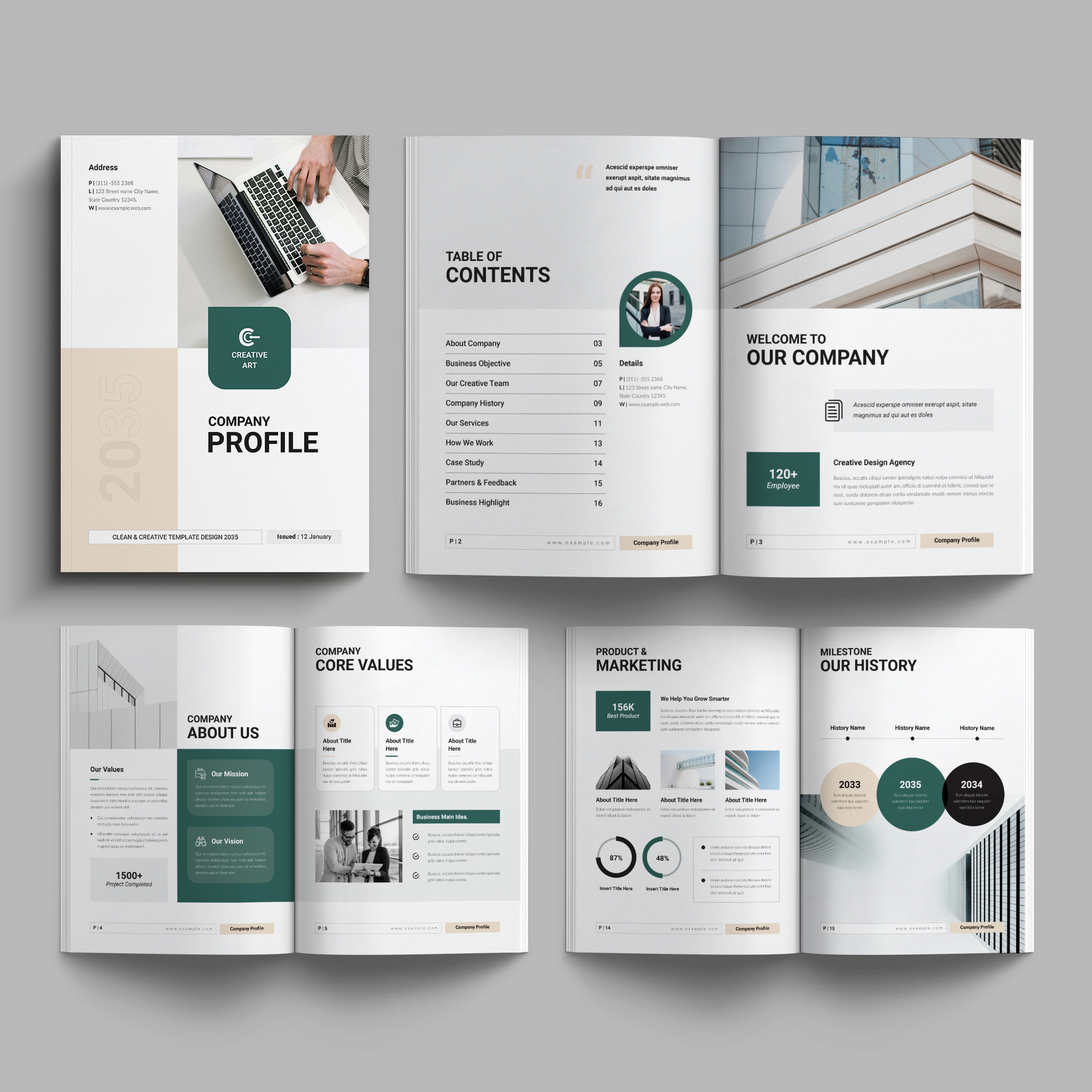 Company Profile Template a4 agency app architecture branding brochure business company company profile corporate design graphic design illustration logo minimal modern motion graphics print ui