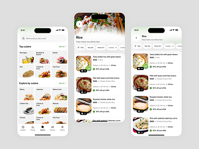 Food Delivery App UI Design - Cuisine Discovery Flow app app design cuisine food food app food app ui food delivery app mobile mobile app mobile app design mobile ui modern app interface product design ui ux