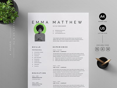 Resume/CV cover letter cv cv template design illustration print print template professional resume resume template resumecv ui us letter vector word