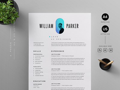 Resume/CV branding cover letter cv cv template design graphic design illustration print print design professional resume resume template resumecv ui us letter vector word