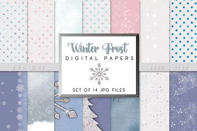 Winter Frost Digital Papers digital papers