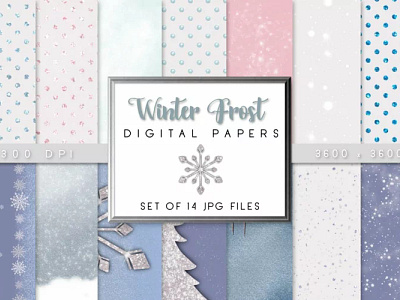 Winter Frost Digital Papers digital papers