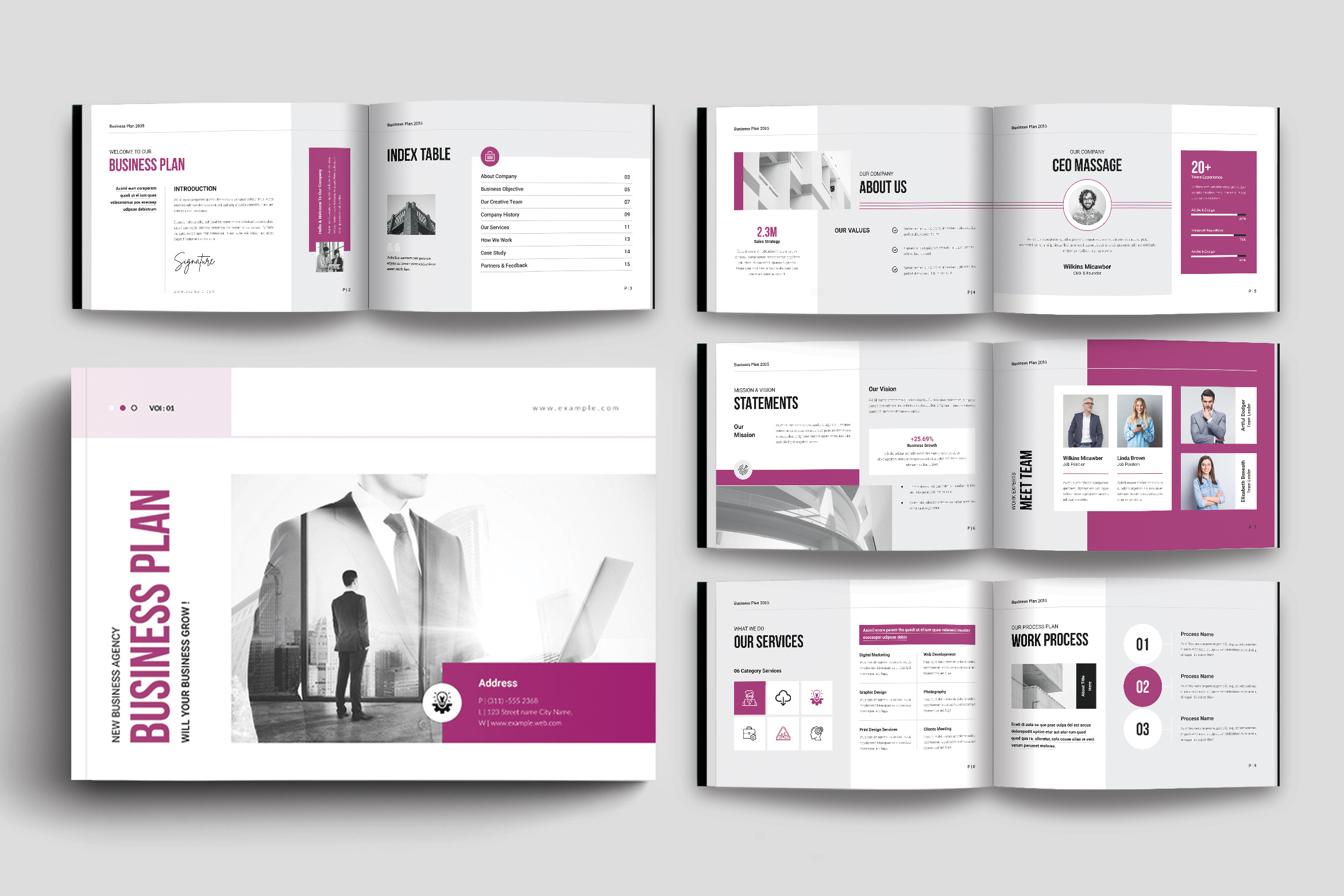 Business Plan Template Landscape a4 agency app architecture branding brochure business corporate design illustration logo minimal print ui