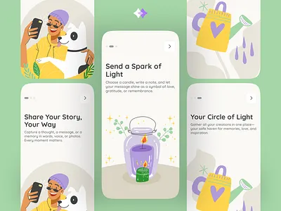 💚Onboarding screens - Wellness App accessibility design thinking information architecture interaction design product design prototyping responsive design ui ux design usability testing user experience user interface user journey mapping user research visual design wireframing