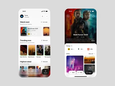 Movie discovery app concept ai app browse chat cinema concept design discovery film interface match mobile movie online product search series streaming ui ux