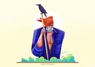 Old Man character design illustration tamil traditional village character design