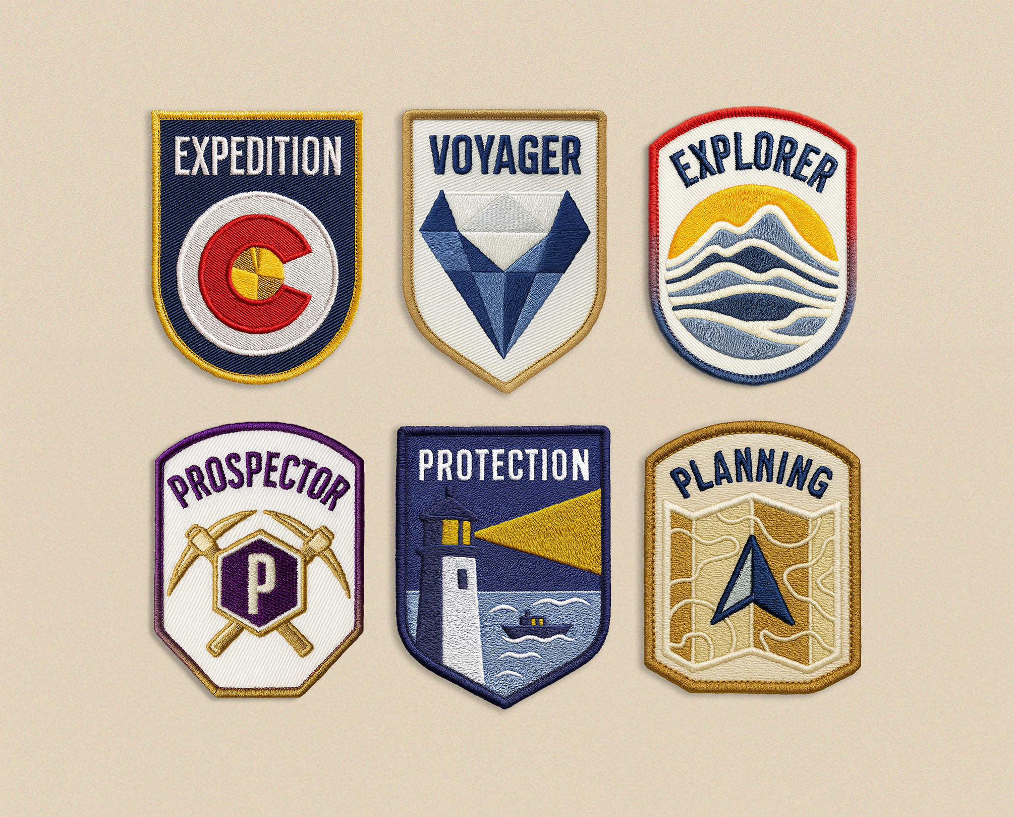 Johlfs Wealth Management - Patches adventure brand design branding colorado colorful design explore finance graphic design illustration logo map mountain plan protect vector wealth wealth management