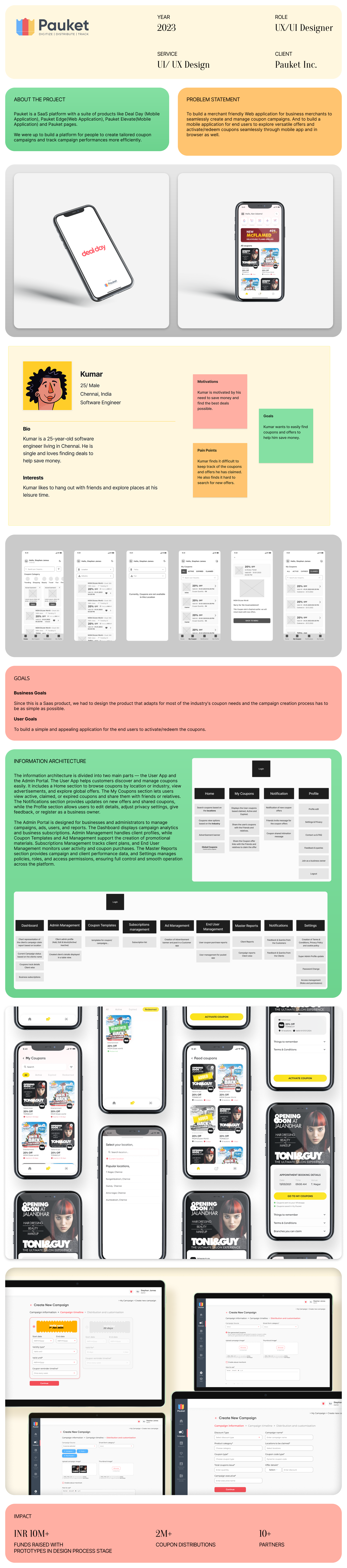 Reimagining Coupon Campaigns and Coupon Tracking with Pauket mobile app project management ui design ux design web app