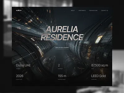 Website for residental complex animation daily ui landing page logo webdesigner webflow website website design
