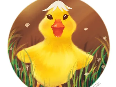 Happy little duck digital painted animal artwork animation charactor design children illustration cute illustration duck draw duck illustration graphic design illustration