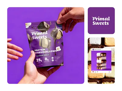 Protein Marshmallows - Packaging Design brand branding cpg flavor food food branding healthy marshmallows package packaging packaging design protein snack taste