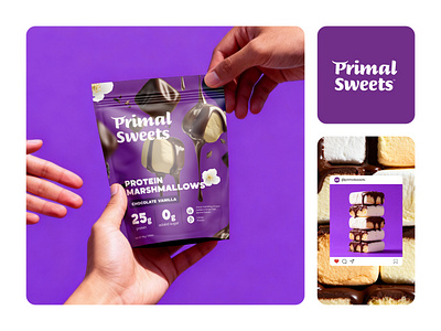 Protein Marshmallows - Packaging Design brand branding cpg flavor food food branding healthy marshmallows package packaging packaging design protein snack taste