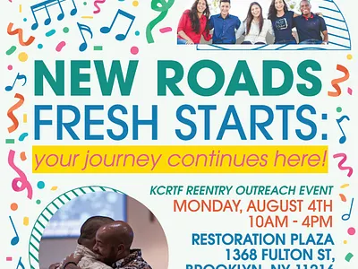 New Roads, Fresh Starts – Reentry Outreach Event 2025 design graphic design vector
