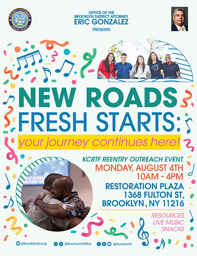New Roads, Fresh Starts – Reentry Outreach Event 2025 design graphic design vector