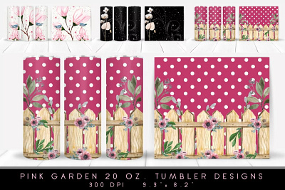 Pink Garden Tumbler Designs design