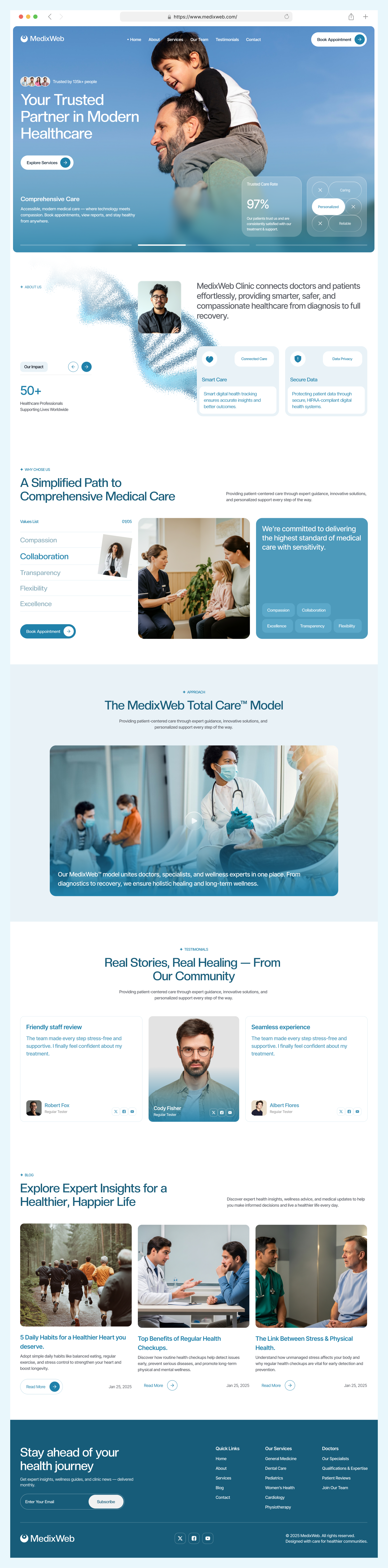 Example of Healthcare Website UI UX Design