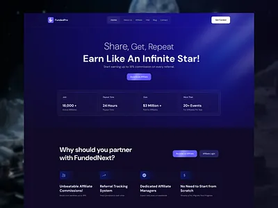 Prop Trading Firm | Affiliate affiliate bitcoin blockchain crypto crypto trading cryptocurrency financial fintech landing landingpage prop firm prop trading saas trade trader trading trading platform uiux web design