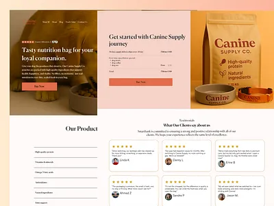 Canine Supply Co – Pet E-Commerce Website Design conversiondesign dribbble ecommerce figma interface landingpage minimal onlinestore petbrand shopifydesign ui uiux uxdesign webdesign webflow
