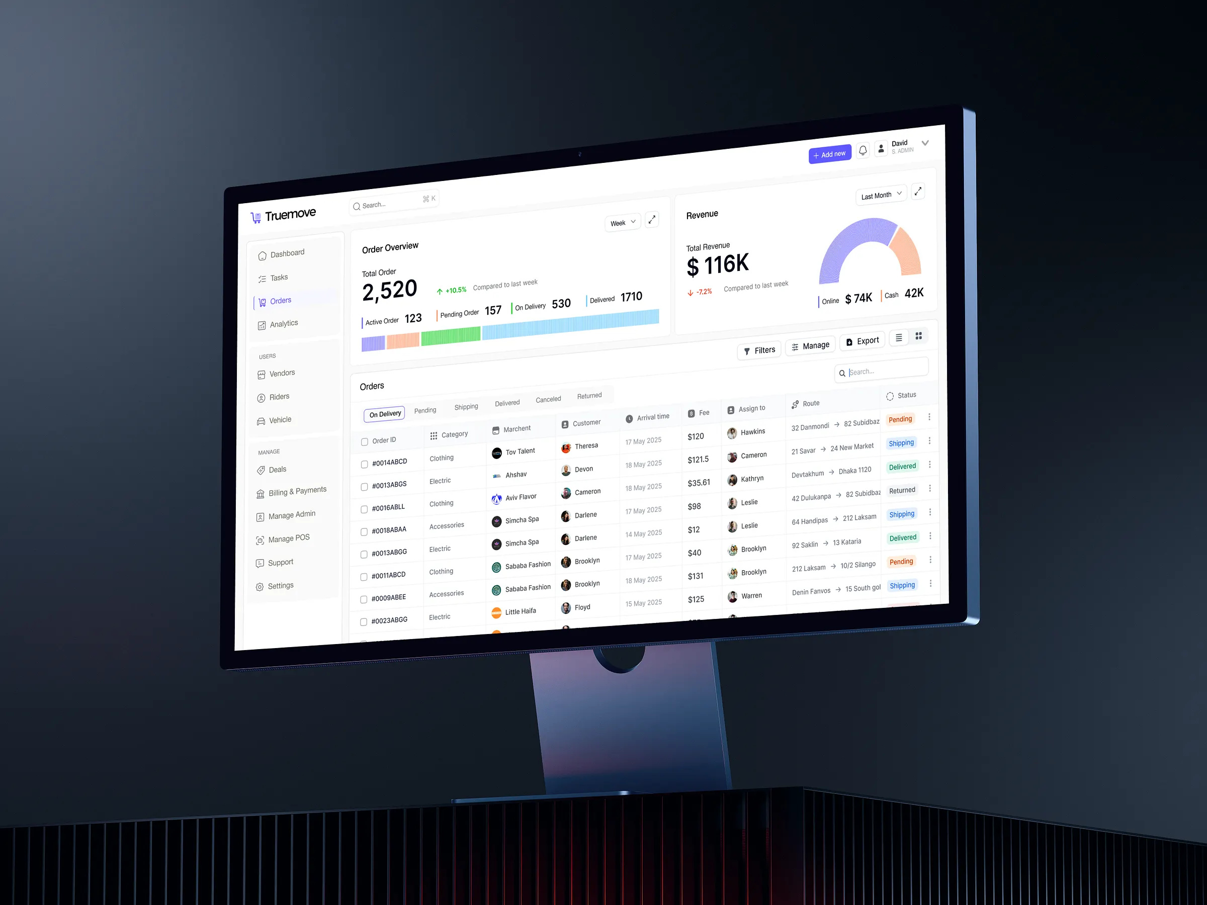 Delivery Management SaaS order page Design design product service startup ui ux web
