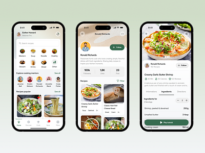 Hi-Cook | Mobile App Concept app clean cooking design figma mobile ui uiux