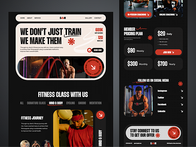 Gym & Fitness Landing Page business clean design fitnes landing page fitness gym health landing page minimal personal trainer website popular sport trand trends 2023 ui uiux user interface web web design website