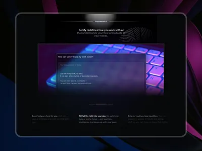 Genify — AI Landing Page Prompt Builders ai ai generative ai landing page artificial intelligence dark mode generative ai landing page prompt builders prompts ai ui ui design uiux ux design web design