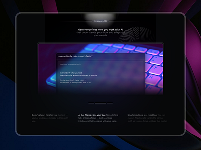 Genify — AI Landing Page Prompt Builders ai ai generative ai landing page artificial intelligence dark mode generative ai landing page prompt builders prompts ai ui ui design uiux ux design web design
