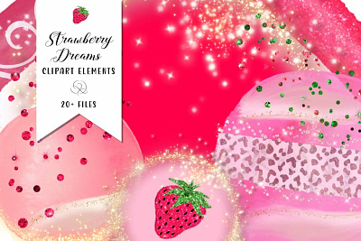 Strawberry Clipart Elements clipart design elements