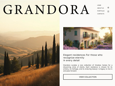 Grandora — Luxury Real Estate Website Design architecture designerlife designportfolio dribbbleweeklywarmup figmadesign interiordesign landingpagedesign luxuryrealestate minimaldesign propertywebsite realestate residences timelessdesign uidesign uxui villa visualidentity web design webdesign websiteconcept