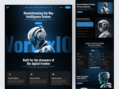 Futuristic AI Landing Page ai concept ai platform ai startup ai technology artificial intelligence design digital innovation landing page machine learning neural network saas landing tech website ui ux website