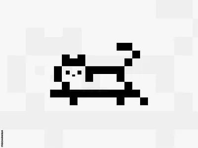 Pixel Cat adorable animal cat cute design icon kitten kitty logo logodesign logomark minimalist neko pet pixel art playful walk walking