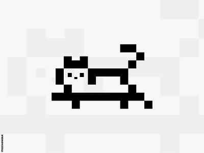 Pixel Cat adorable animal cat cute design icon kitten kitty logo logodesign logomark minimalist neko pet pixel art playful walk walking