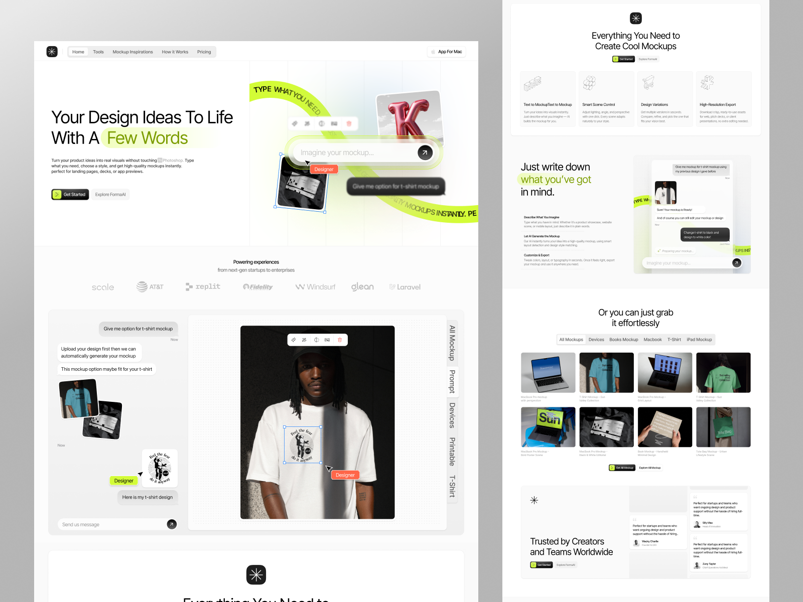 Forma AI - AI Mockup Generator Website clean design landing page landing page design mockup mockup generator mockup generator landing page mockup generator website saas saas landing page saas website ui ui design uiux uiux design ux web web design website website design