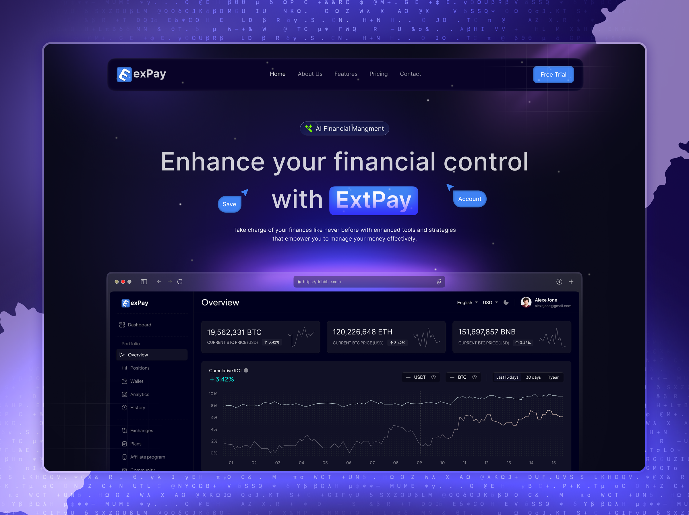 Financial Header Section UI clean ui dollar finance financial financial ui financial website header section hero section ui design