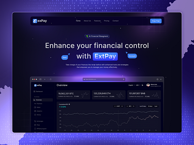 Financial Header Section UI clean ui dollar finance financial financial ui financial website header section hero section ui design