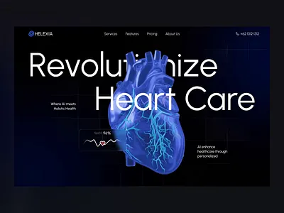 Helexia - AI Heart Care Web Animation ai healthcare ai heartcare ai medicine animation artificial intellegence cardiac cardiac care clean design healthcare heart helexia landing page medicine minimalist telemedicine ui ui design uiux web animation
