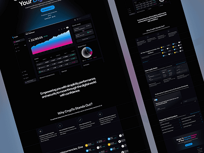 Crypto Dashboard UI – Digital Asset Management Landing Page banking ui crypto dashboard crypto ui dark ui design dashboard design defi interface design digital asset management finance app ui finance dashboard fintech ui landing page landing page design modern landing page template design trading app design uiux design uiux designer uxui web3 ui